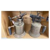 2 ANTIQUE BRASS BLOW TORCHES