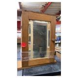 WOODEN CHEST WITH MIRROR