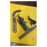 VINTAGE VICES AND  HANDLE FOR CULTIVATOR