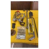 BOX OF NAILS NUTS BOLTS TOOLS