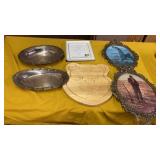 TRAYS, CUTTING BOARD AND PICTURES