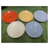 5 SMALL FIESTAWARE SAUCERS