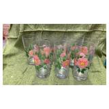 8 VINTAGE FRANCISAN  FLORAL GLASSES