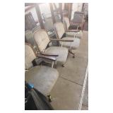 4 PADDED ROLLER CHAIRS