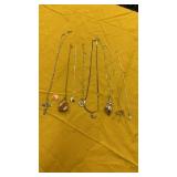 8 NECKLACES- STERLING SILVER, ONE GOLD PLATED AND