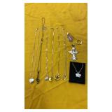 STERLING SILVER NECKLACES, PENDANT, SIZE 9