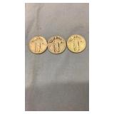3 STANDING LIBERTY QUARTERS