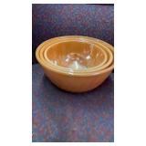 3 FIRE KING MIXING - NESTING BOWLS NO CHIPS
