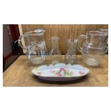VINTAGE JUICE/WATER PITCHERS, VASES AND GERMAN
