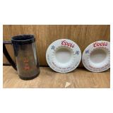 2 COORS ASHTRAYS AND MICHELOB INSULATED MUG