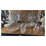PLATTERS AND VINTAGE GLASSWARE