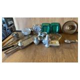 ADVERTISING ASHTRAYS , UTENSILS, ALUMINUM PIECES