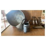 VINTAGE OIL CAN, FUNNEL, OIL PAN , VET