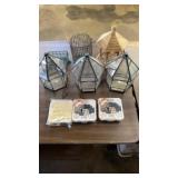 BIRD FEEDERS AND 3 SUET BLOCKS