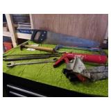 3 PIECE FILE SET, SAWS, DRILL BITS, MISCELLANOUS