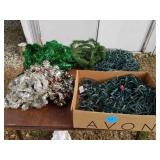 CHRISTMAS LIGHTS,  GARLAND, AND GREENERY