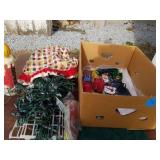 CHRISTMAS LIGHTS,  TREE SKIRT, MISCELLANOUS ITEMS