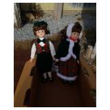 PORCELAIN BOY AND GIRL CHRISTMAS DECORATIONS