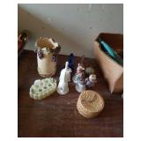 VINTAGE PLASTIC LIPSTICK HOLDER, GRAPEVINE VASE,