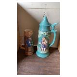 2 HAND PAINTED LARGE STEINS 