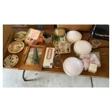 DECORATIONS, TRIVETS, FRAMES, LIGHTS, MISC,