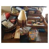 3 SMALL LAMP SHADES, AND MISCELLANOUS ITEMS