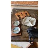 MINOLTA CAMERA, WALL DECOR AND MOD CENTURY DISH