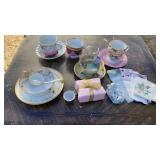 ELEGANT CUPS AND SAUCERS, MINI TEA SET- GOLD