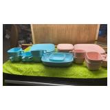 BLUE AND PINK BROOK PARK MELMAC DISHES