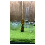 OIL LAMPS, EXTRA GLOBE AND GLASS BOWL