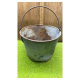 VINTAGE GALVANIZED PAIL -DENT RUSTIC