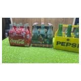 3 SIX PACKS COKE, 7,UP BOTTLES  PEPSI6 PACK