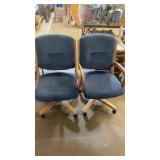 2 BLUE ROLLER CHAIRS
