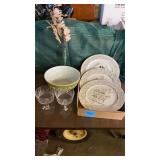 PYREX BOWL, WINE GLASSES, CASE AND ANNIVERSARY