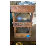 VINTAGE WOODEN CRATE WITH WATER BOTTLE