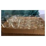 10 BOURBON GLASSES, 4 STEMMED GLASSES AND 3