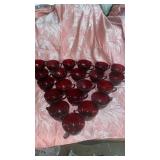 21 CUPS OF RED GLASSWARE