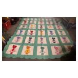 SUNFLOWER FULL SIZE QUILT 90 BY 85 IN