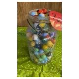 MARBLES IN BALL JAR- NO LID