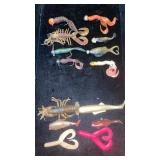 8 LURES WITH HOOKS -6 WITHOUT