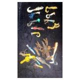 9 LURES AND PILE OF ONES WITHOUT HOOKS