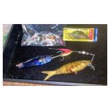 LIGHTNING SHAD IN PKG, 5 IN LURES, BAG OF HOOKS