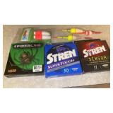 3 BOXES FISHING LINE AND WOODEN& STYROFOAM