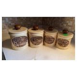 SET OF 4 CERAMIC CANISTERS  NO CHIPS
