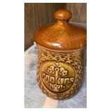 CERAMIC   MCCOY COOKIE JAR AND POPCORN CANISTER-