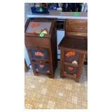 WOODEN  STORAGE BIN AND MATCHING POTATO/ ONION BIN