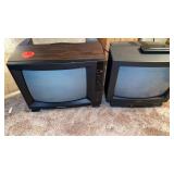2 OLDER STYLE COLOR TVS-12 IN ONE HAS REMOTE