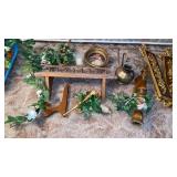 SHELVING, FIGURINES , CANDLES, ART WALL HANGINGS