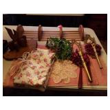 24" X 7" SHELF, WOODCSHELF, HEATING PAD AND