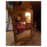 50" X 28 1/2" WOOD MIRROR